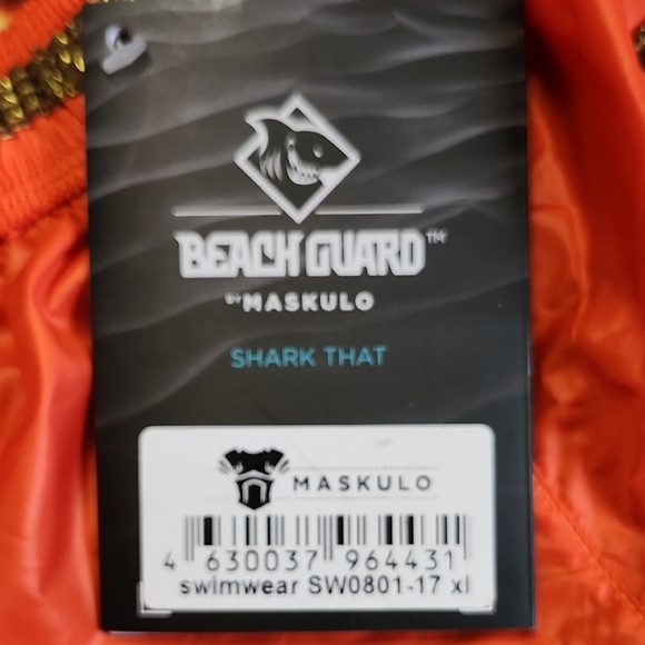 Vibrant Orange Men's Swim Trunks - Picture 8 of 12